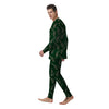 Marijuana Cannabis And Green Camo Print Pattern Men's Pajamas-grizzshop