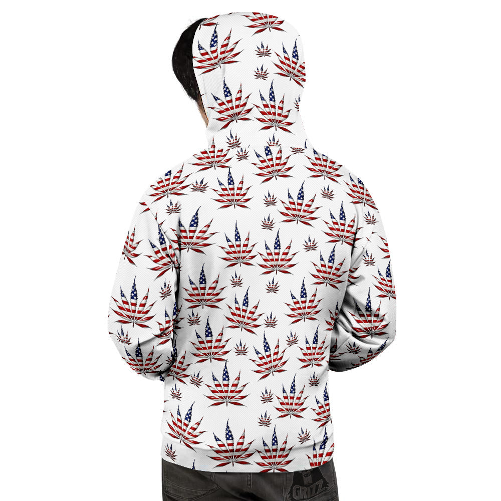 Marijuana Leaf American Print Pattern Men's Hoodie-grizzshop