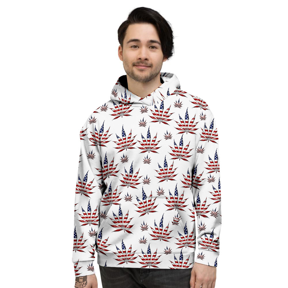 Marijuana Leaf American Print Pattern Men's Hoodie-grizzshop