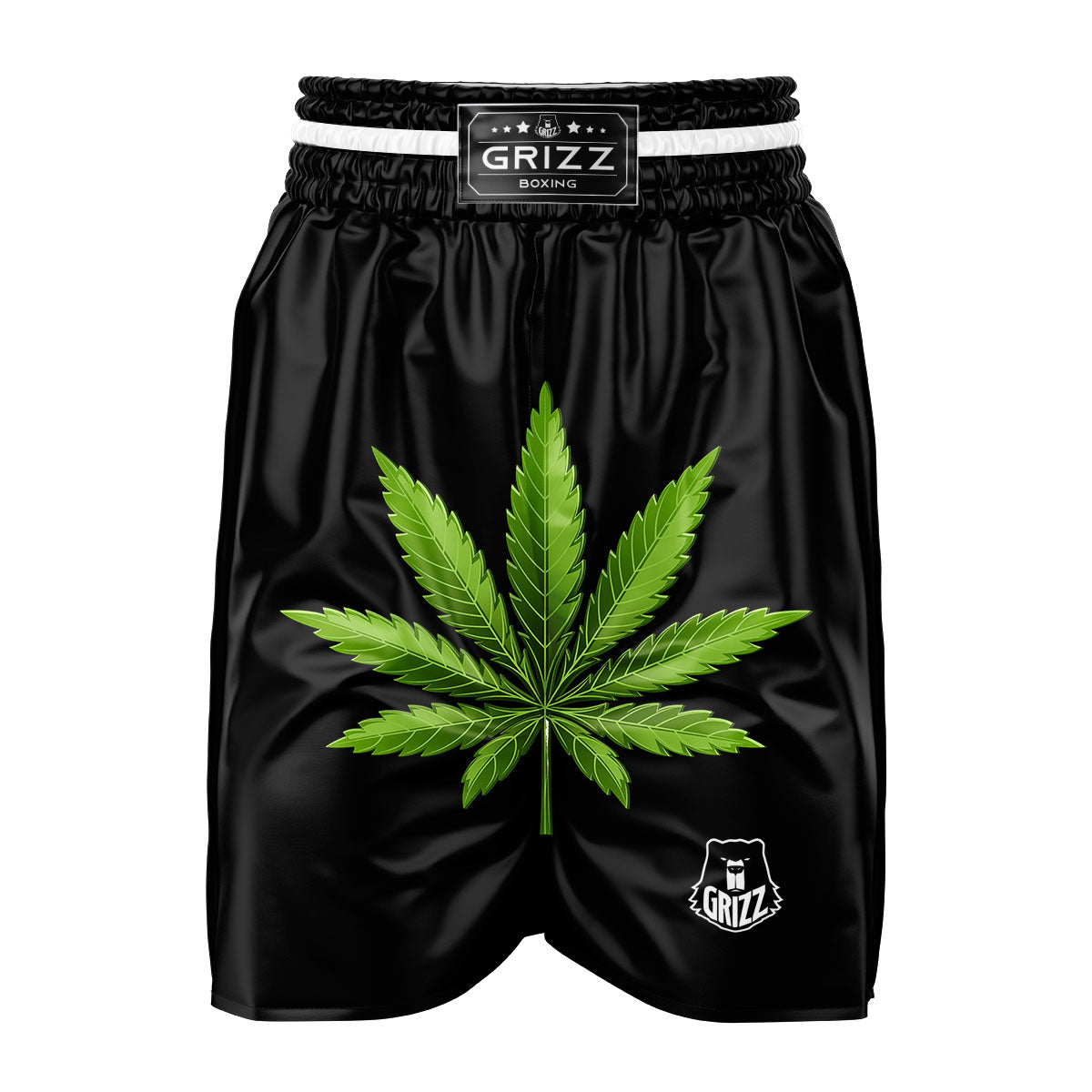 Marijuana Leaf Green Print Boxing Shorts-grizzshop