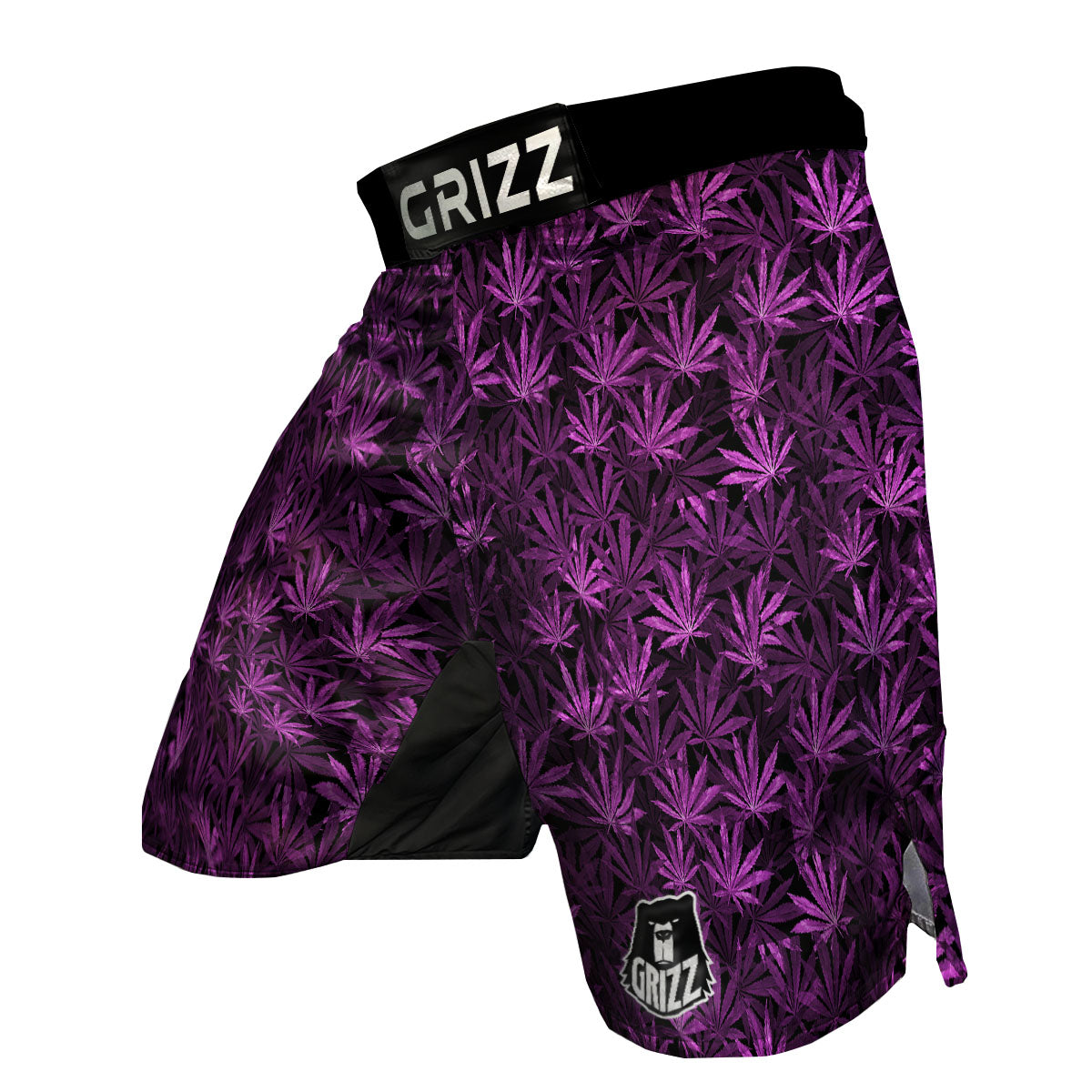 Marijuana Leaf Purple Print Pattern MMA Shorts-grizzshop