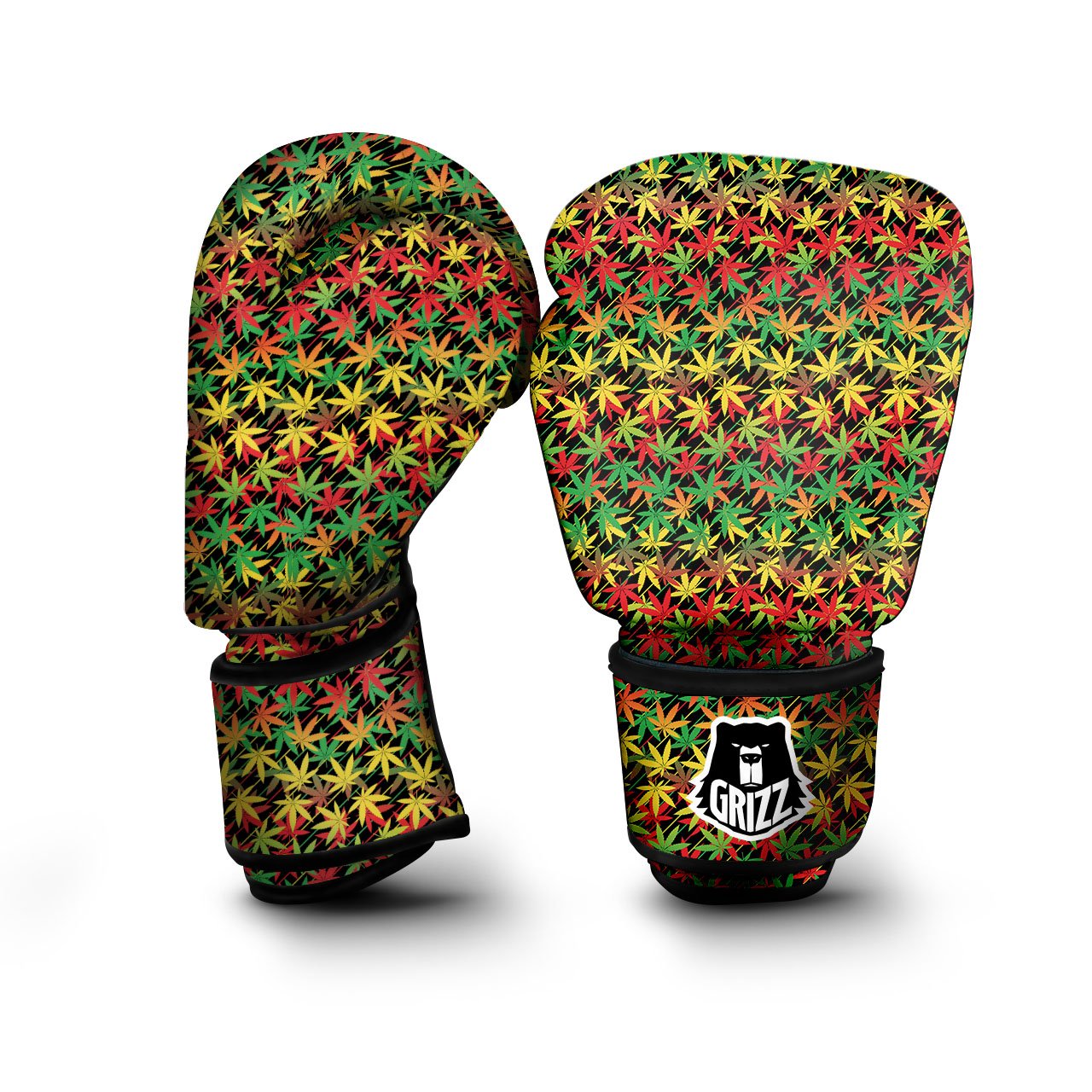 Marijuana Rasta Print Pattern Boxing Gloves-grizzshop