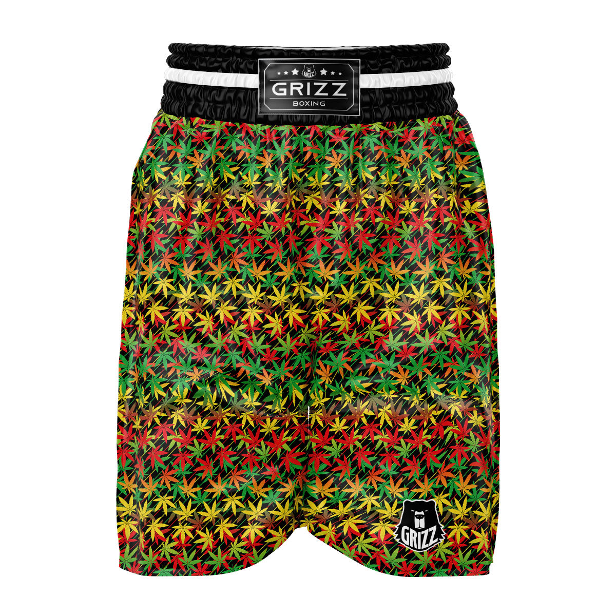 Marijuana Rasta Print Pattern Boxing Shorts-grizzshop