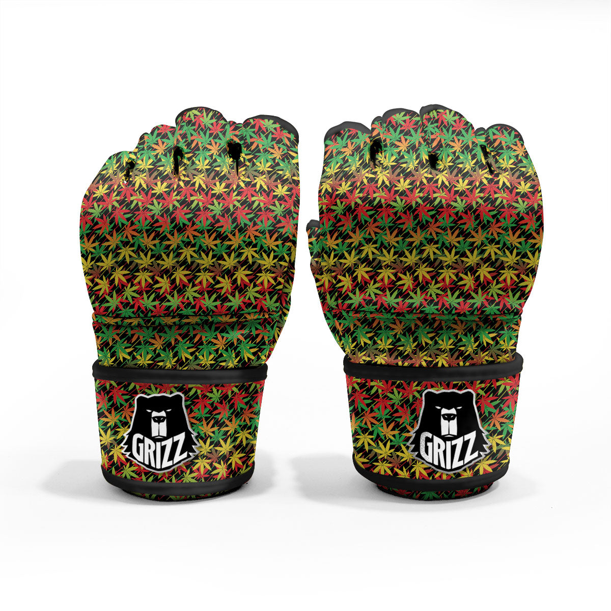 Marijuana Rasta Print Pattern MMA Gloves-grizzshop