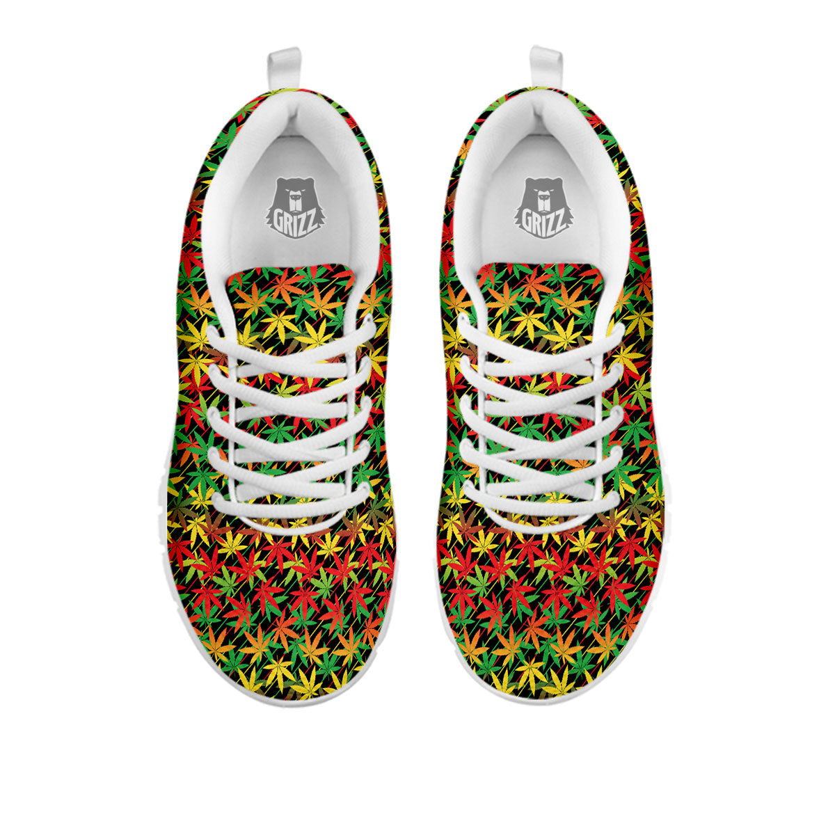 Marijuana Rasta Print Pattern White Sneaker-grizzshop