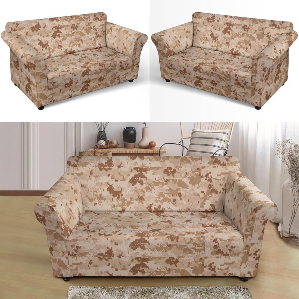 Marine Military Camouflage Camo Pattern Print Loveseat Cover-grizzshop