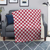 Maroon Checkered Flag Print Blanket-grizzshop