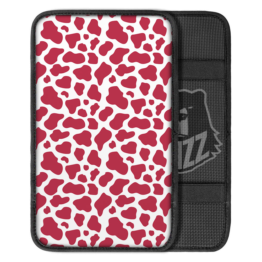 Maroon Cow Print Pattern Car Center Console Cover-grizzshop