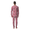 Maroon Cow Print Pattern Men's Pajamas-grizzshop