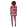 Maroon Cow Print Pattern Women's Pajamas-grizzshop