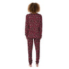 Maroon Leopard Print Pattern Women's Pajamas-grizzshop