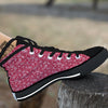 Maroon Paisley Bandana Print Black High Top Shoes-grizzshop