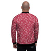 Maroon Paisley Bandana Print Men's Bomber Jacket-grizzshop