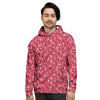 Maroon Paisley Bandana Print Men's Hoodie-grizzshop