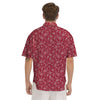 Maroon Paisley Bandana Print Men's Short Sleeve Shirts-grizzshop