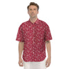 Maroon Paisley Bandana Print Men's Short Sleeve Shirts-grizzshop