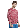 Maroon Paisley Bandana Print Men's Sweatshirt-grizzshop