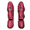 Maroon Paisley Bandana Print Muay Thai Shin Guards-grizzshop