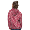 Maroon Paisley Bandana Print Women's Hoodie-grizzshop