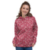 Maroon Paisley Bandana Print Women's Hoodie-grizzshop