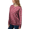 Maroon Paisley Bandana Print Women's Sweatshirt-grizzshop