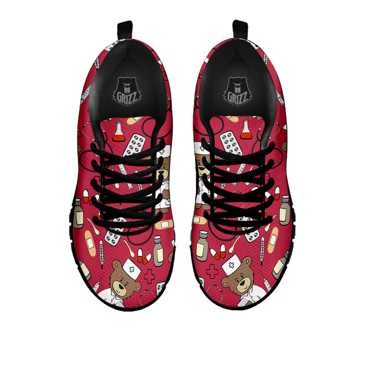 Maroon Teddy Bear Nurse - Sneakers-grizzshop