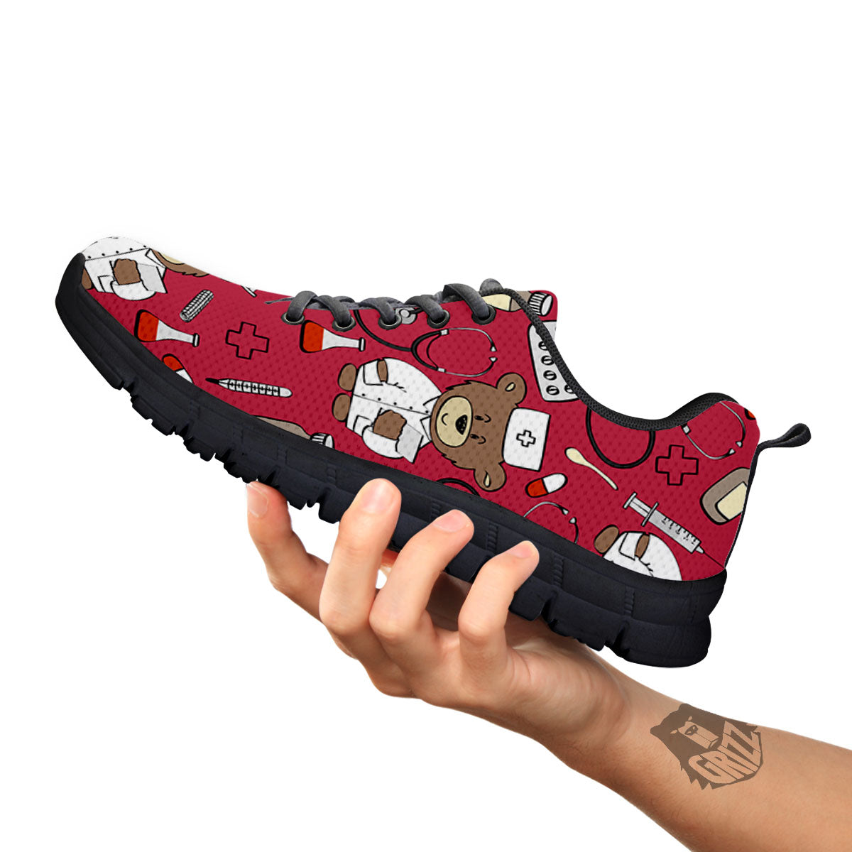 Maroon Teddy Bear Nurse - Sneakers-grizzshop