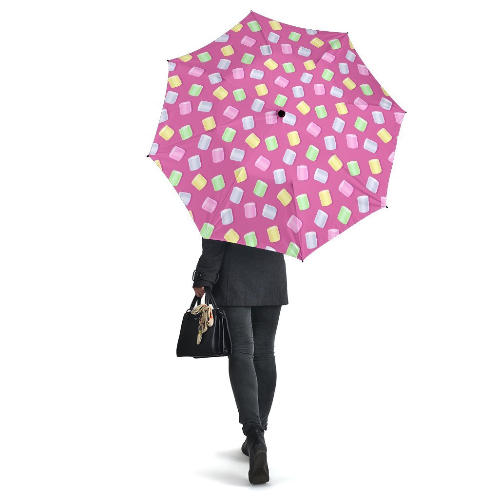 Marshmallow Colorful Pattern Print Automatic Foldable Umbrella-grizzshop
