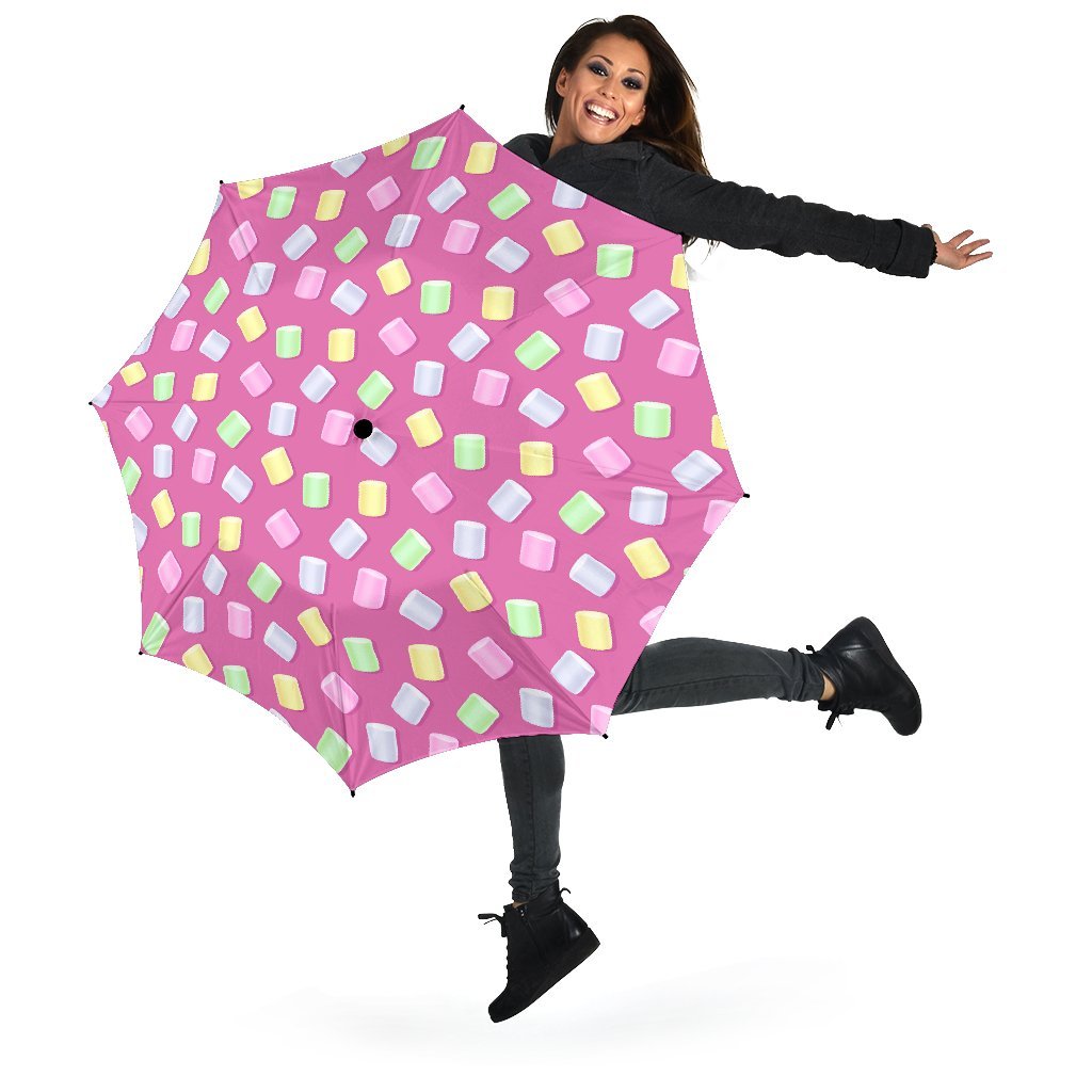 Marshmallow Colorful Pattern Print Automatic Foldable Umbrella-grizzshop