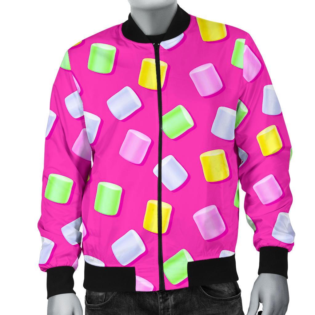Marshmallow Colorful Pattern Print Men's Bomber Jacket-grizzshop