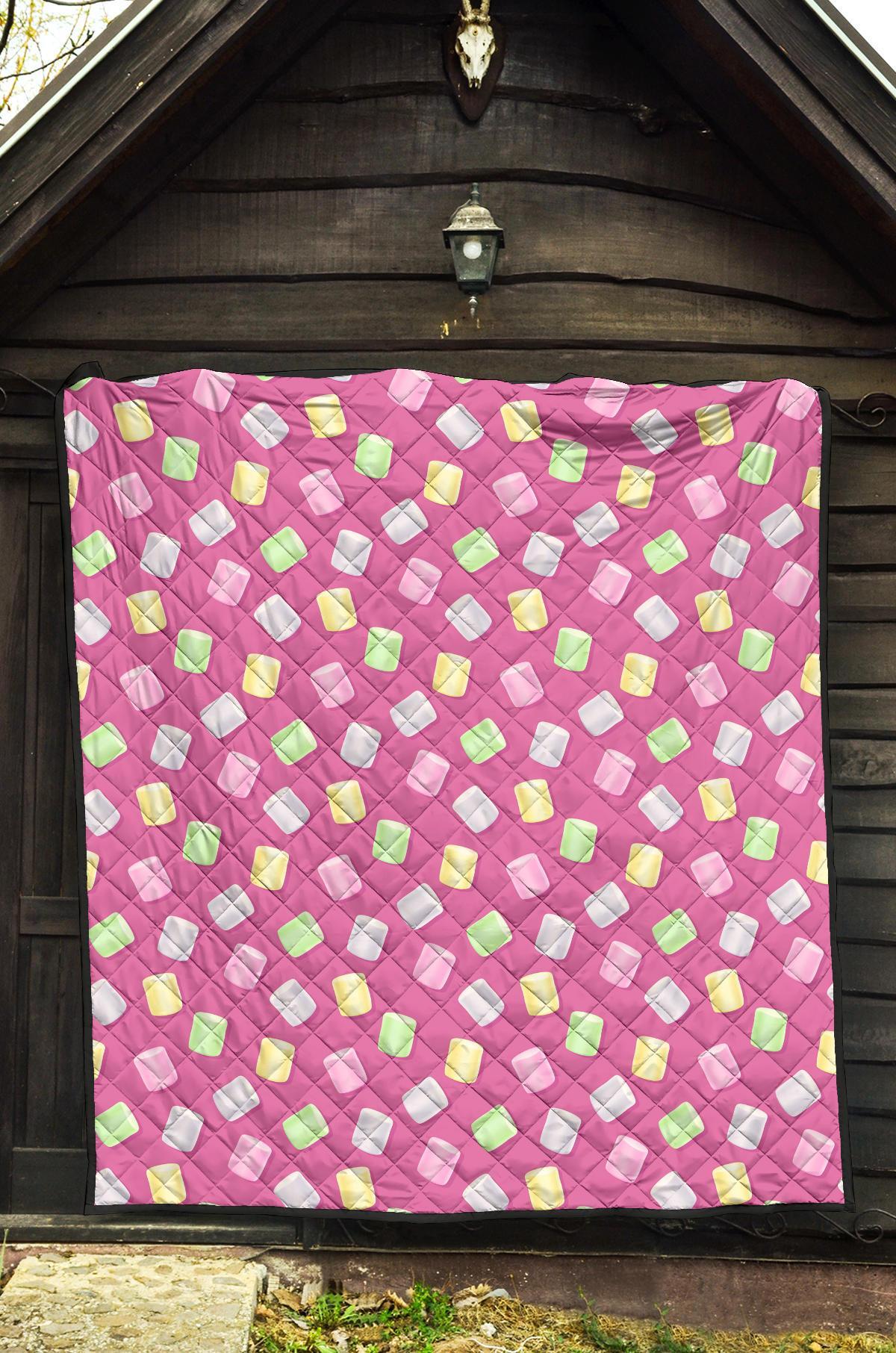 Marshmallow Colorful Pattern Print Quilt-grizzshop