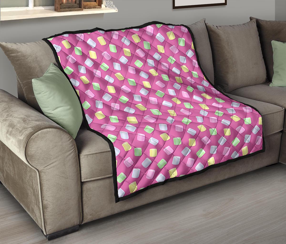 Marshmallow Colorful Pattern Print Quilt-grizzshop