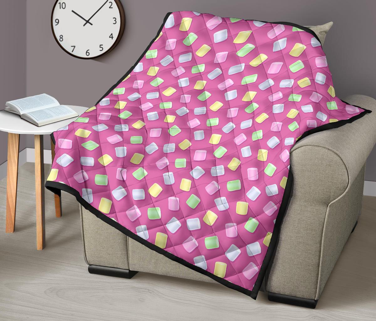 Marshmallow Colorful Pattern Print Quilt-grizzshop