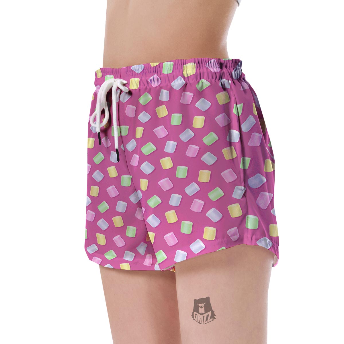 Marshmallow Colorful Pattern Print Women's Shorts-grizzshop