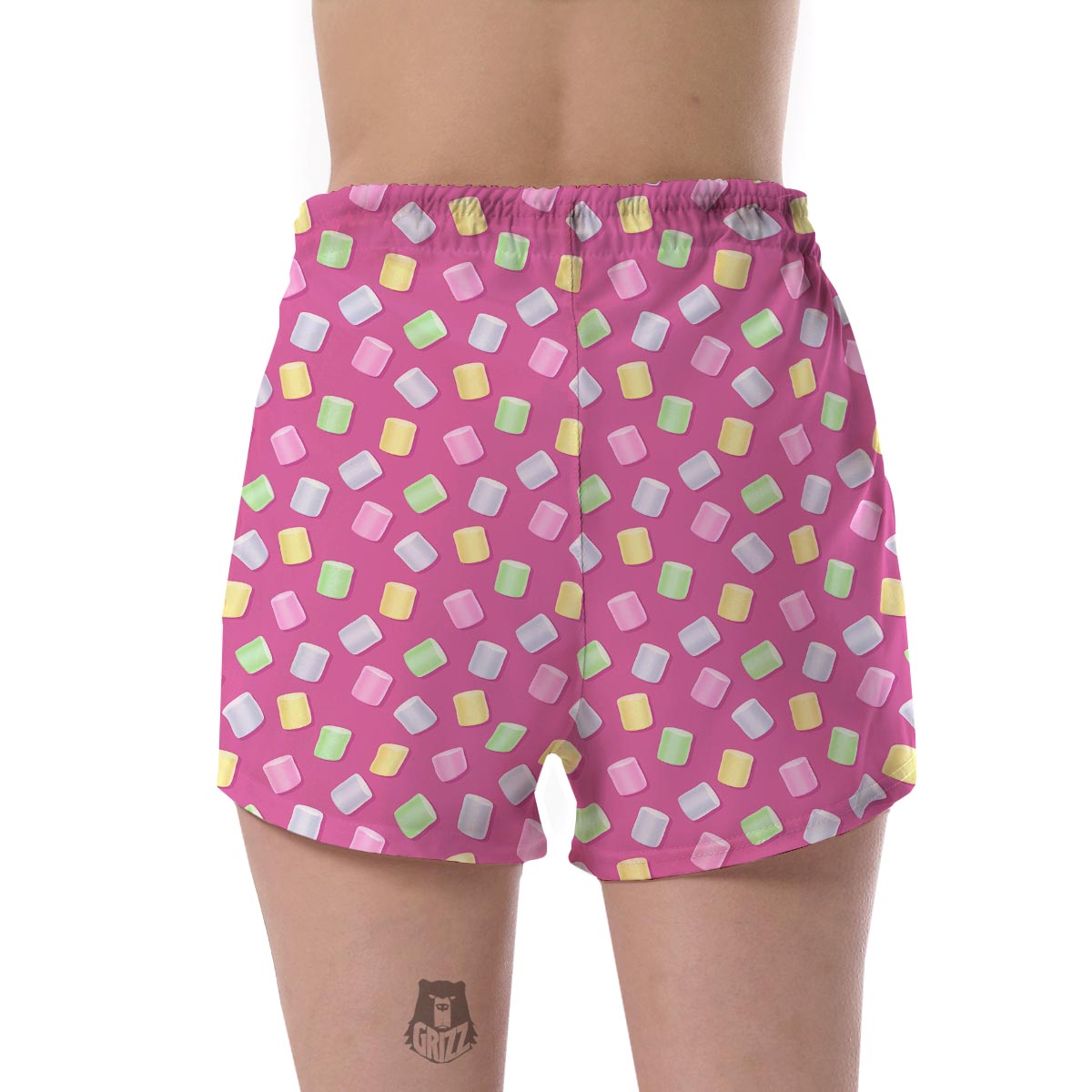 Marshmallow Colorful Pattern Print Women's Shorts-grizzshop