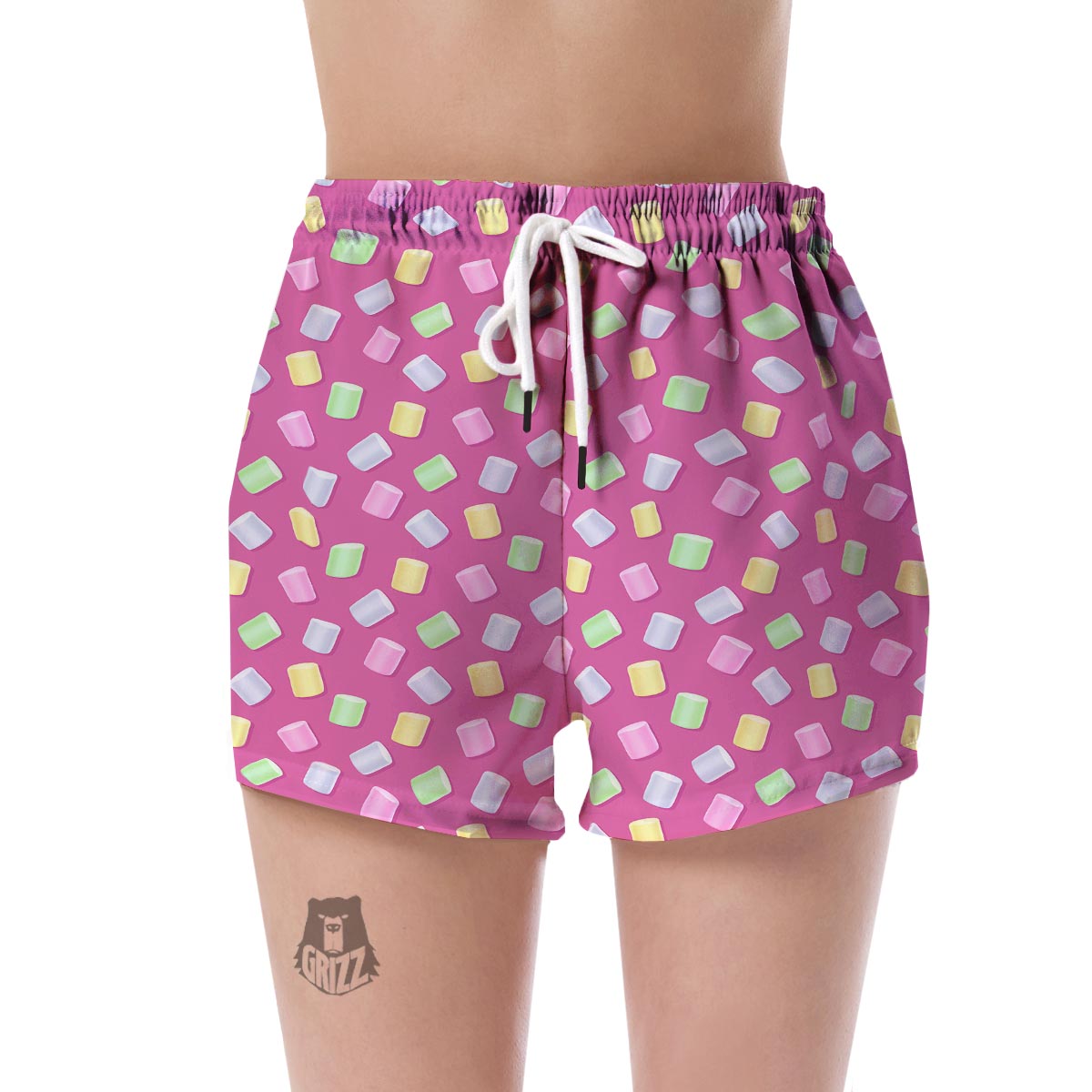 Marshmallow Colorful Pattern Print Women's Shorts-grizzshop
