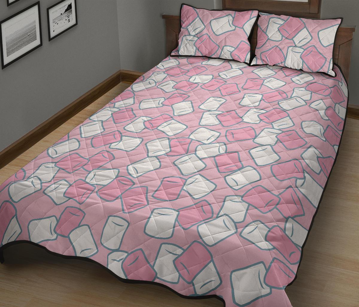 Marshmallow Colorful Print Pattern Bed Set Quilt-grizzshop