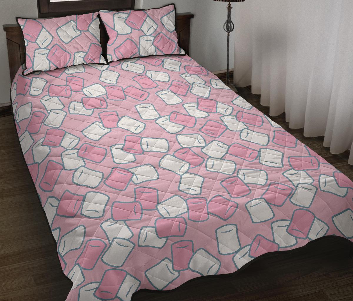 Marshmallow Colorful Print Pattern Bed Set Quilt-grizzshop