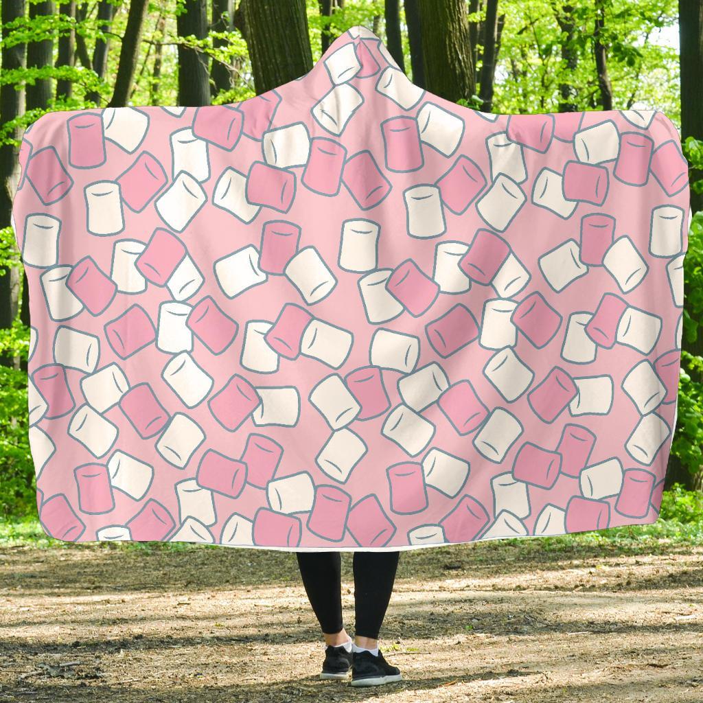 Marshmallow Colorful Print Pattern Hooded Blanket-grizzshop