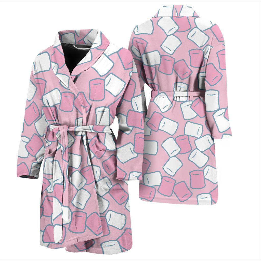 Marshmallow Colorful Print Pattern Men Long Robe-grizzshop