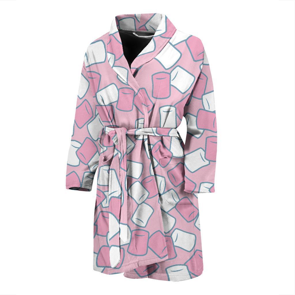 Marshmallow Colorful Print Pattern Men Long Robe-grizzshop