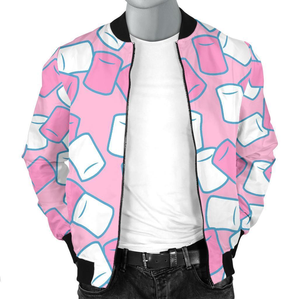 Marshmallow Colorful Print Pattern Men's Bomber Jacket-grizzshop