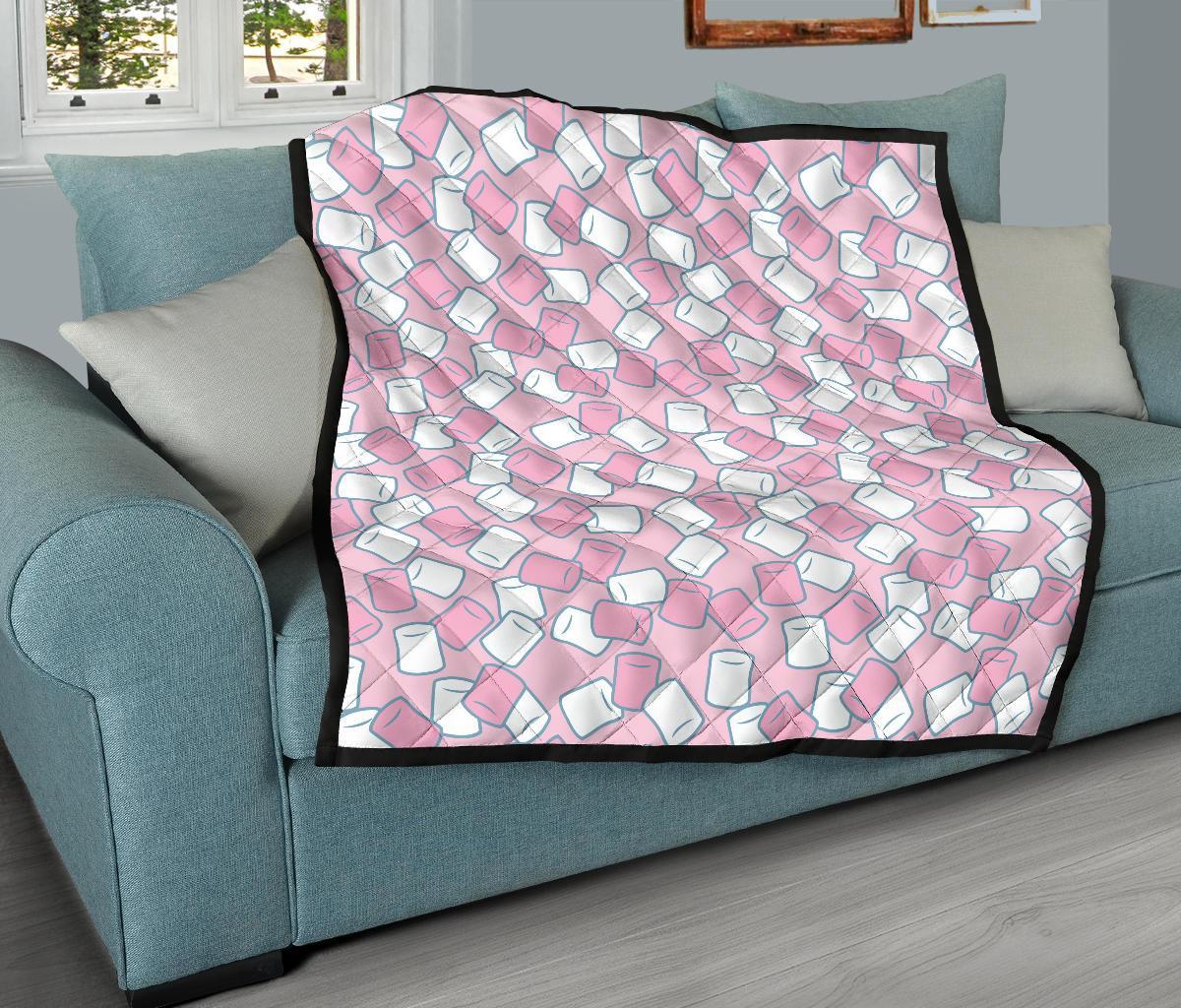Marshmallow Colorful Print Pattern Quilt-grizzshop