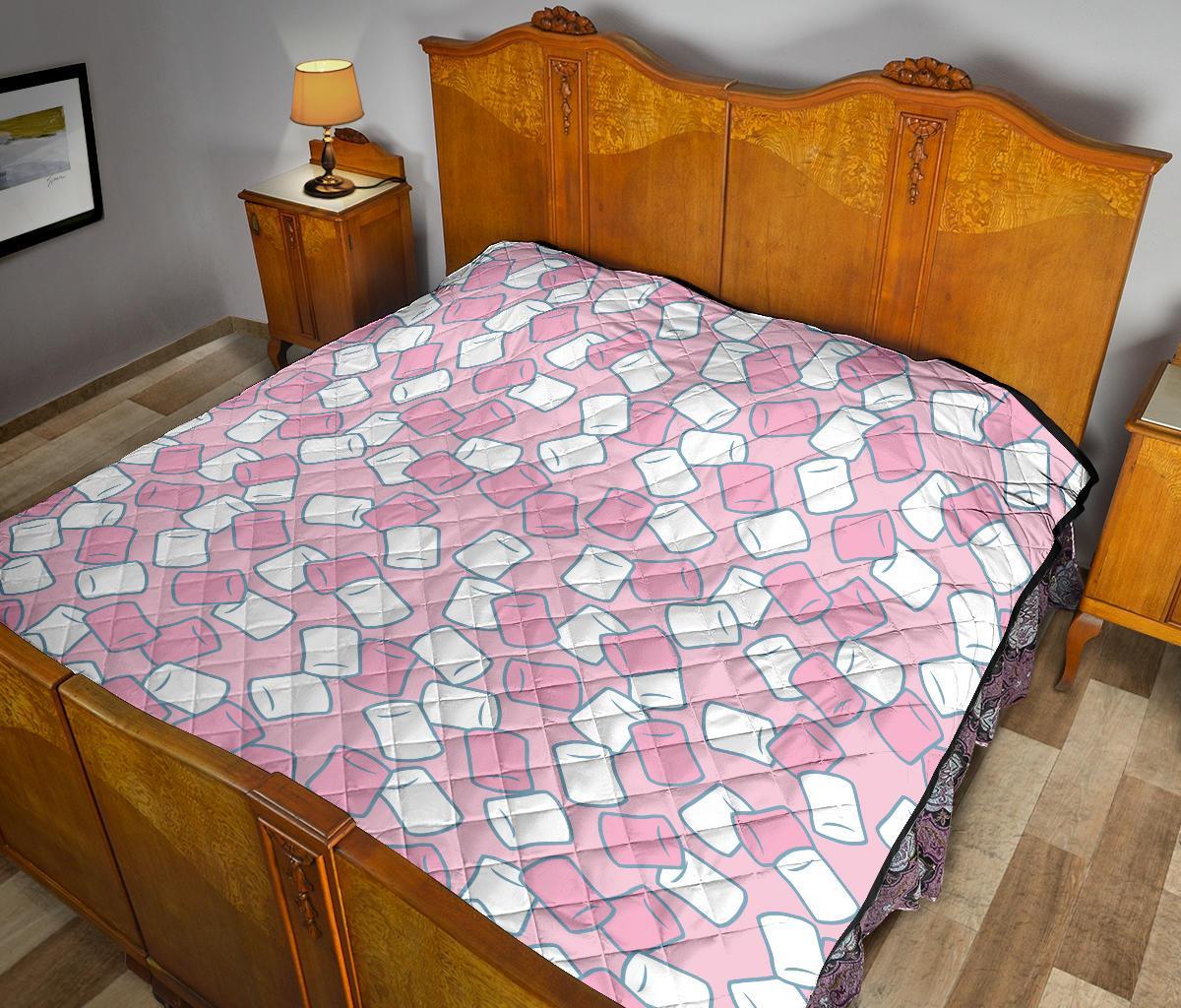 Marshmallow Colorful Print Pattern Quilt-grizzshop