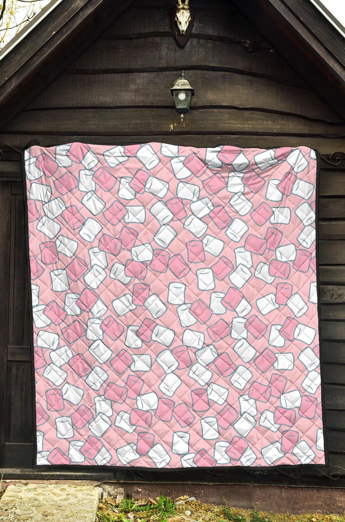 Marshmallow Colorful Print Pattern Quilt-grizzshop