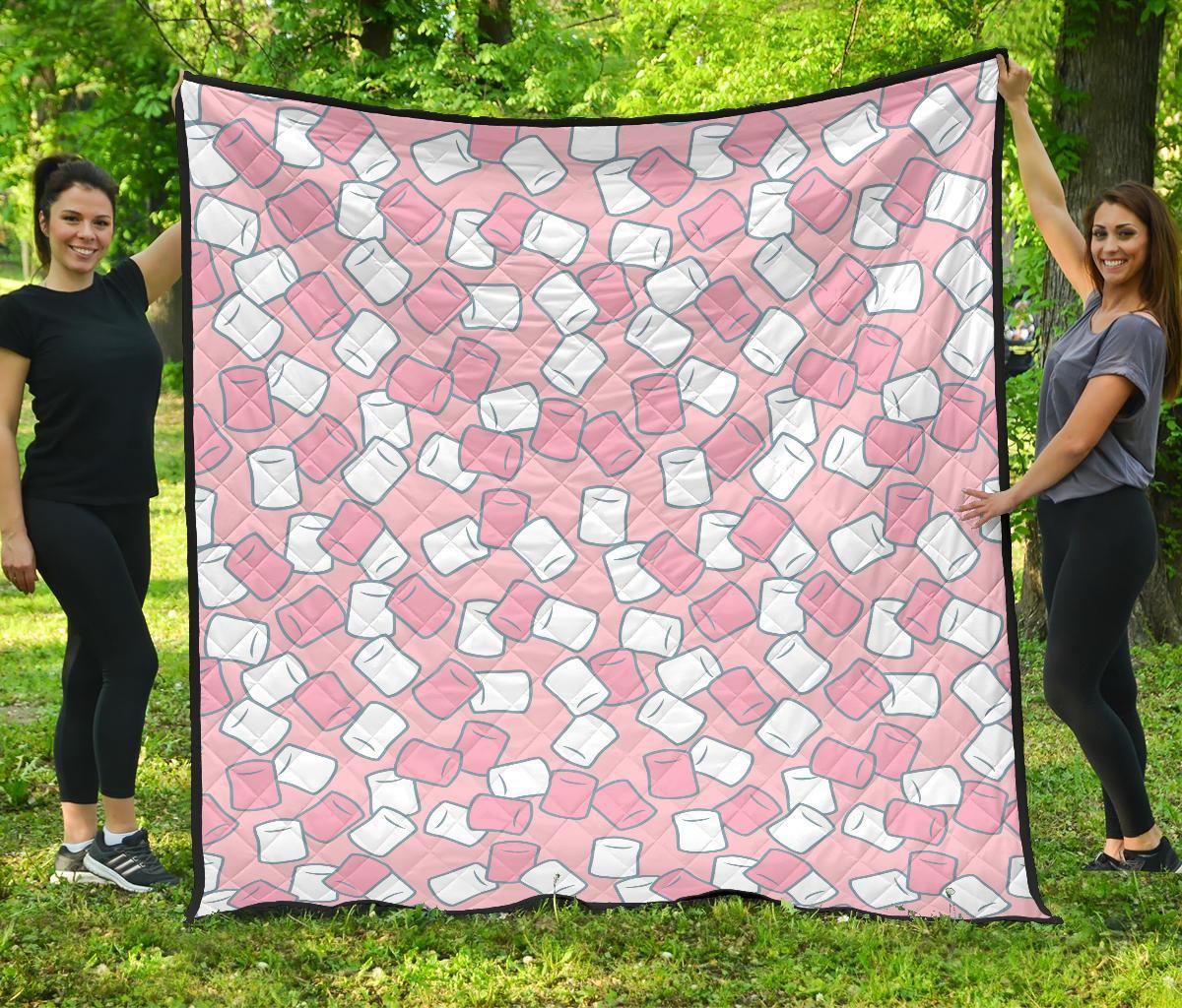 Marshmallow Colorful Print Pattern Quilt-grizzshop