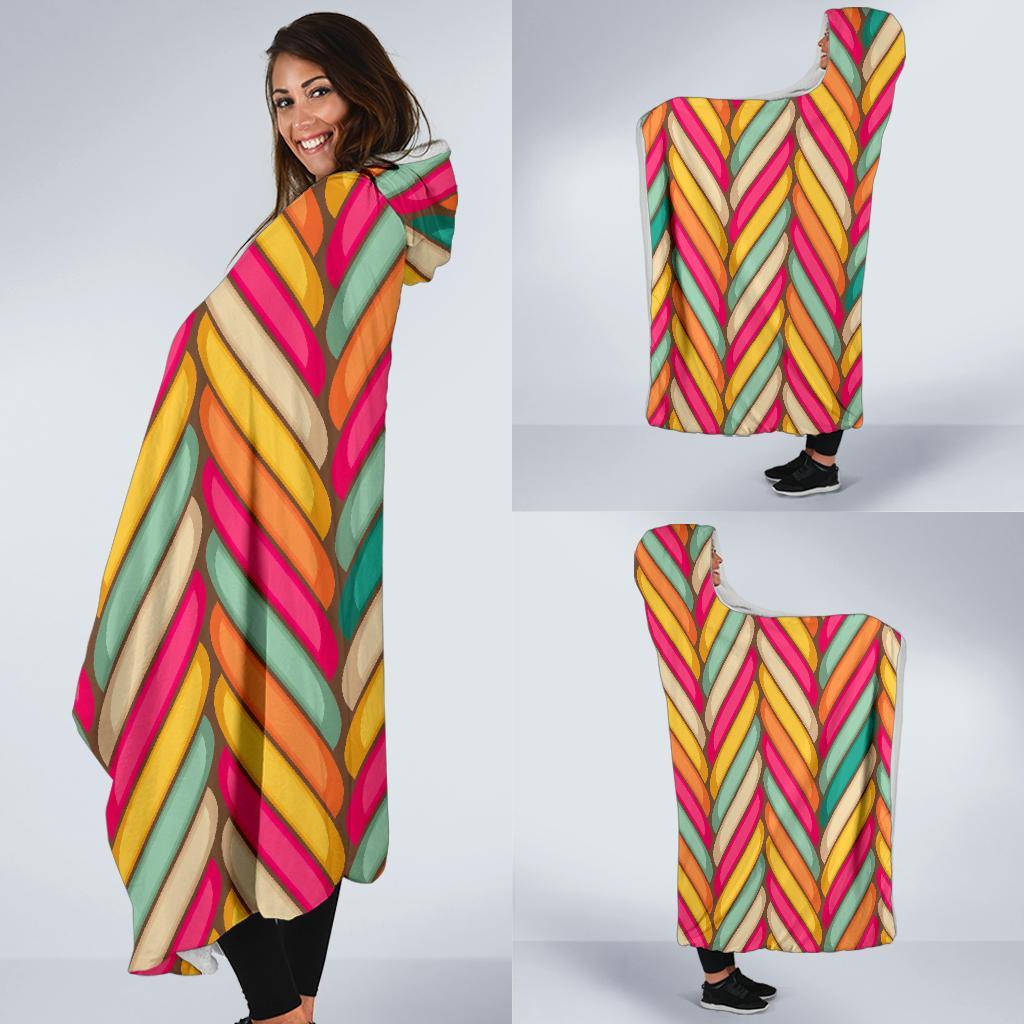 Marshmallow Pattern Print Hooded Blanket-grizzshop