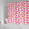 Marshmallow Pink Pattern Print Bathroom Shower Curtain-grizzshop