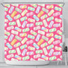 Marshmallow Pink Pattern Print Bathroom Shower Curtain-grizzshop