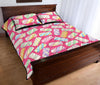 Marshmallow Pink Pattern Print Bed Set Quilt-grizzshop